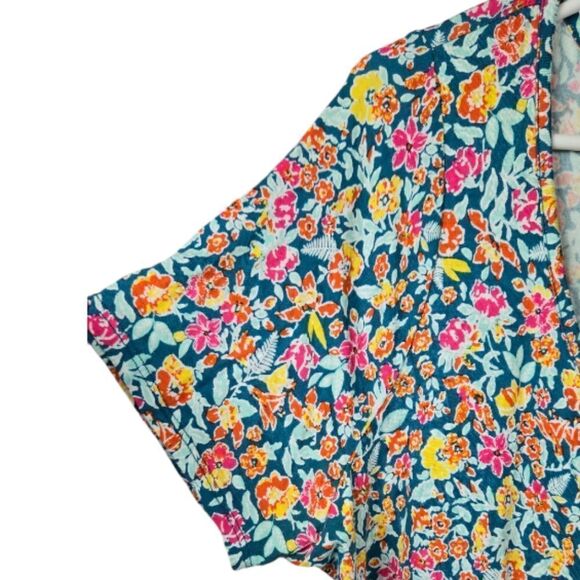 Lane Bryant Fitted Tunic Tee Super Soft Floral Print V Neck Plus Size 18/20 Top - Picture 6 of 9